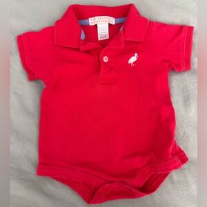 TBBC Beaufort Bonnet Company Red Polo Onesie 6-12M